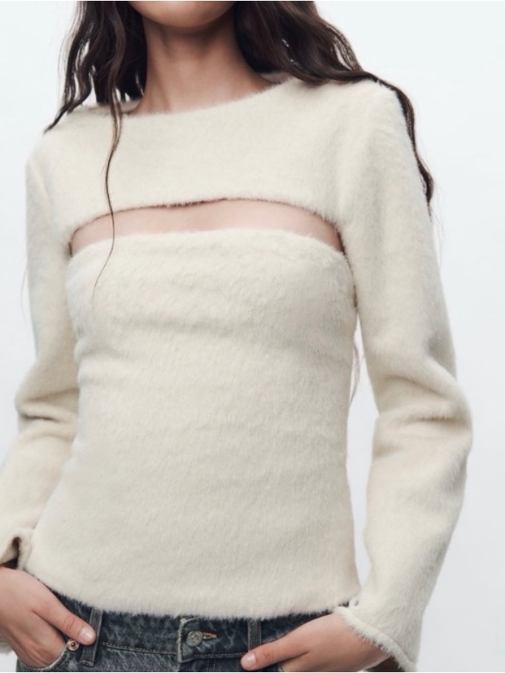 Zara Fuzzy Cutout Arm Warmer
